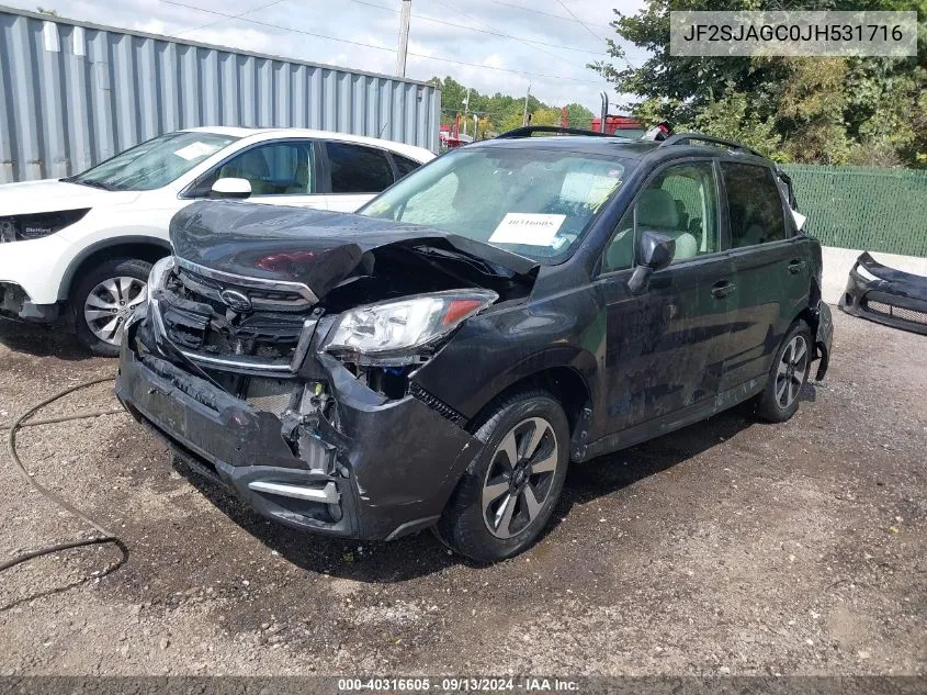 2018 Subaru Forester 2.5I Premium VIN: JF2SJAGC0JH531716 Lot: 40316605