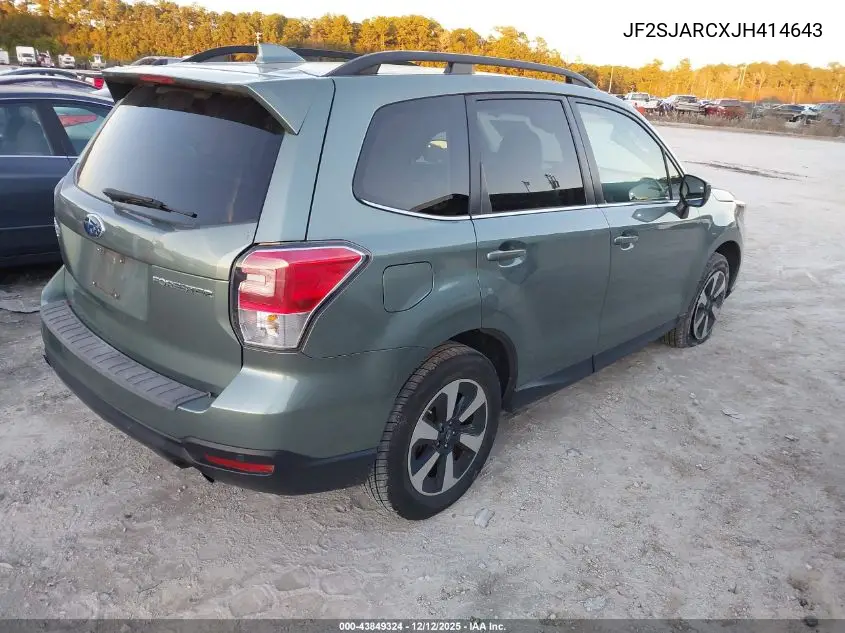JF2SJARCXJH414643 2018 Subaru Forester 2.5I Limited