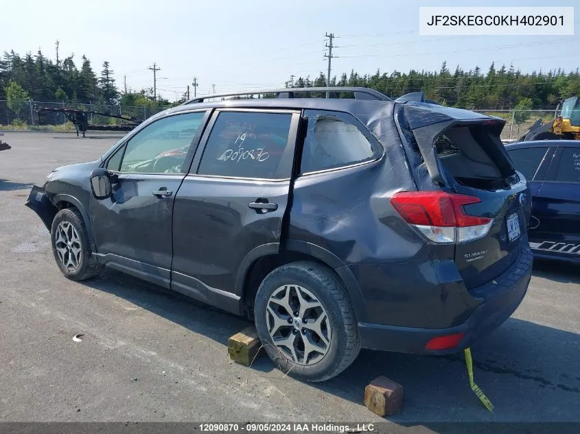 2019 Subaru Forester VIN: JF2SKEGC0KH402901 Lot: 12090870