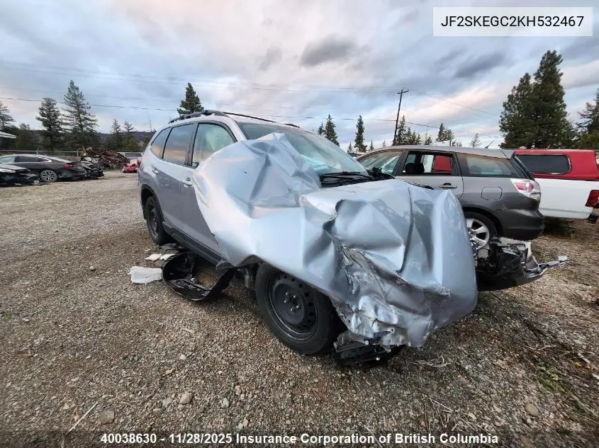 JF2SKEGC2KH532467 2019 Subaru Forester Premium