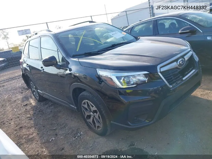 2019 Subaru Forester Premium VIN: JF2SKAGC7KH448332 Lot: 40354573