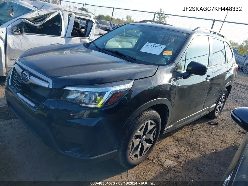 2019 Subaru Forester Premium VIN: JF2SKAGC7KH448332 Lot: 40354573