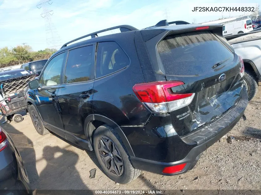 2019 Subaru Forester Premium VIN: JF2SKAGC7KH448332 Lot: 40354573