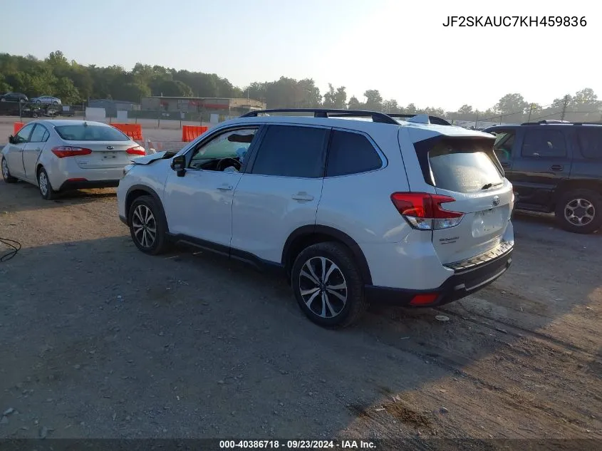 2019 Subaru Forester Limited VIN: JF2SKAUC7KH459836 Lot: 40386718