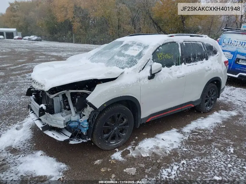 JF2SKAKCXKH401948 2019 Subaru Forester Sport