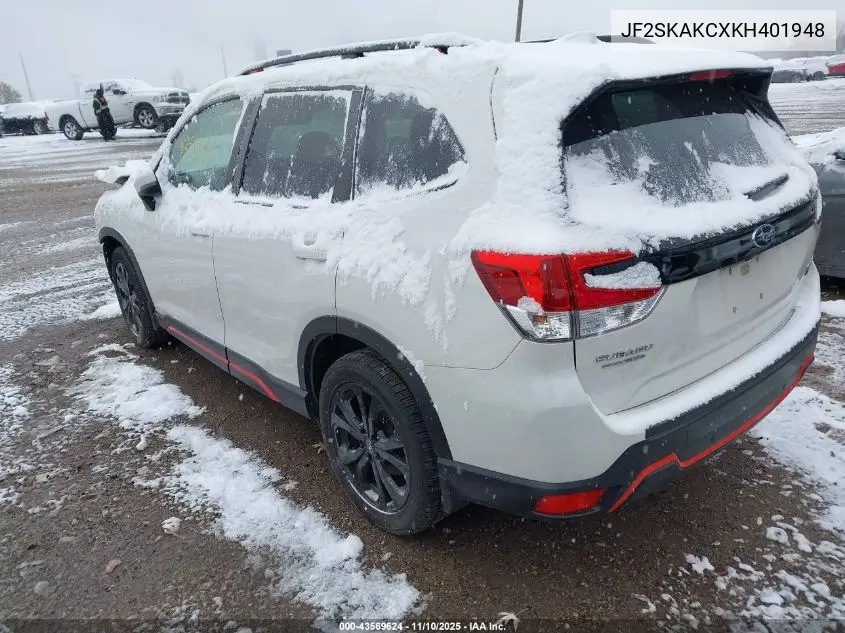 JF2SKAKCXKH401948 2019 Subaru Forester Sport