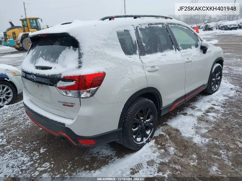 JF2SKAKCXKH401948 2019 Subaru Forester Sport