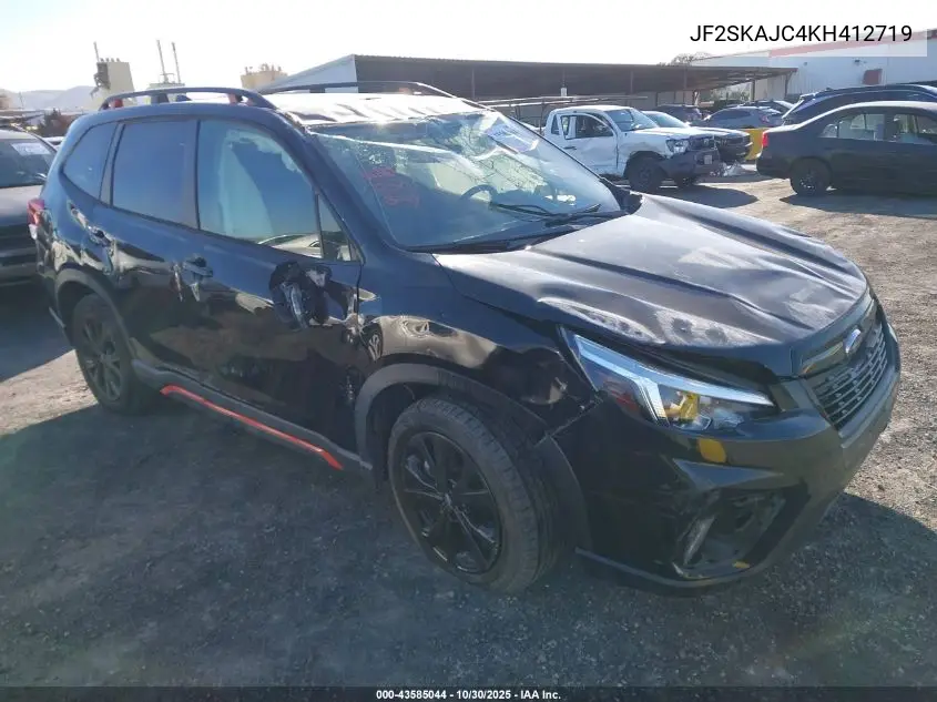 JF2SKAJC4KH412719 2019 Subaru Forester Sport