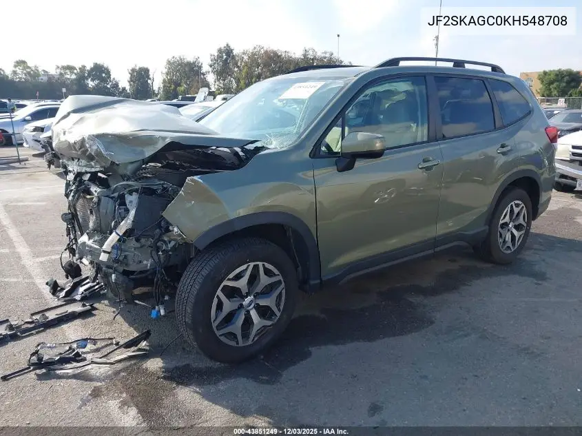 JF2SKAGC0KH548708 2019 Subaru Forester Premium