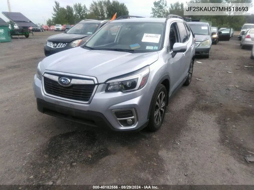 2021 Subaru Forester Limited VIN: JF2SKAUC7MH518693 Lot: 40182556