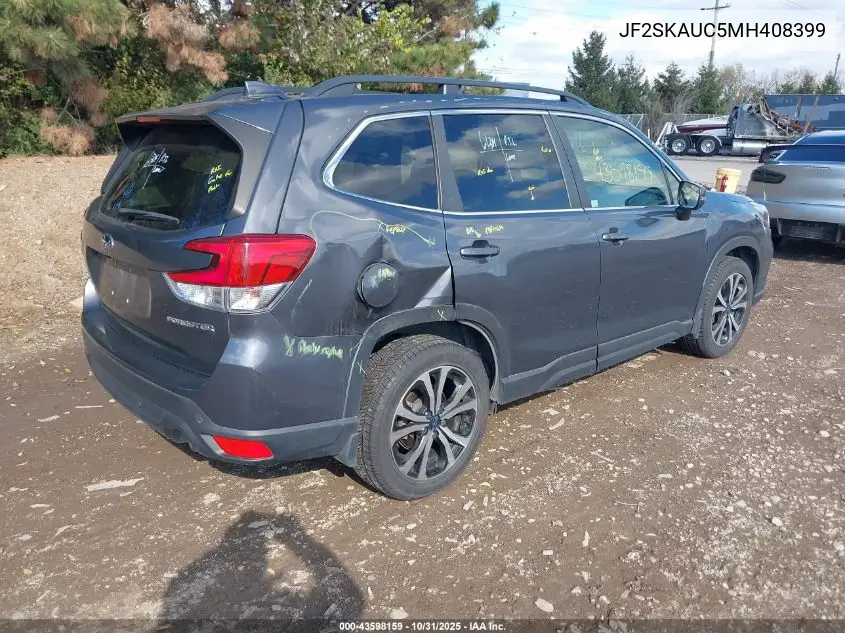 JF2SKAUC5MH408399 2021 Subaru Forester Limited