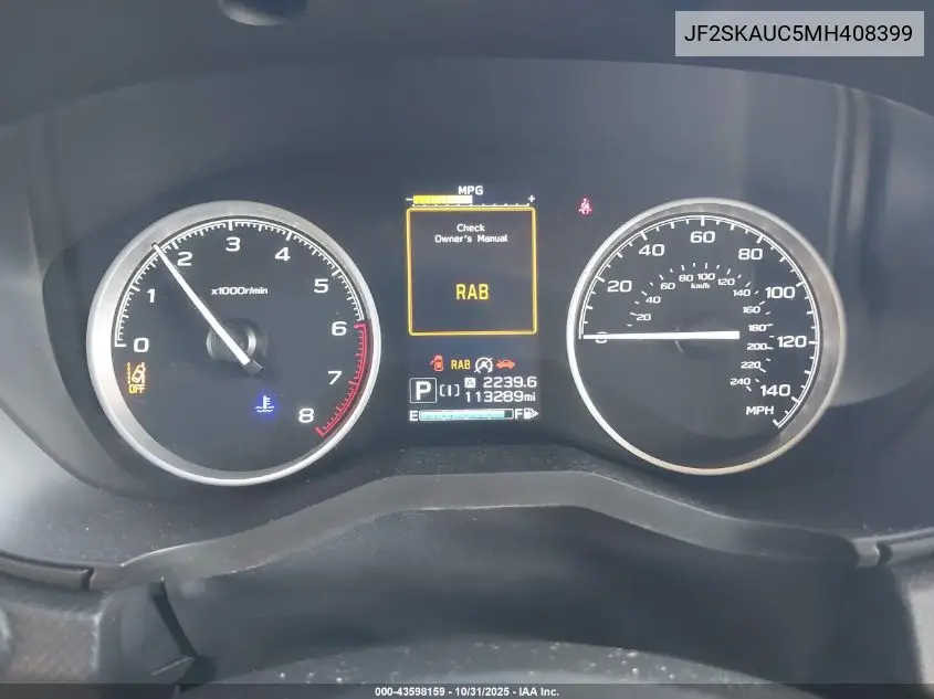 JF2SKAUC5MH408399 2021 Subaru Forester Limited