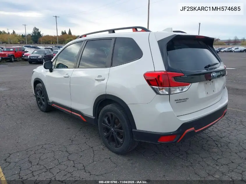 JF2SKARC1MH574685 2021 Subaru Forester Sport