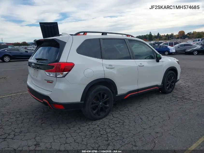 JF2SKARC1MH574685 2021 Subaru Forester Sport