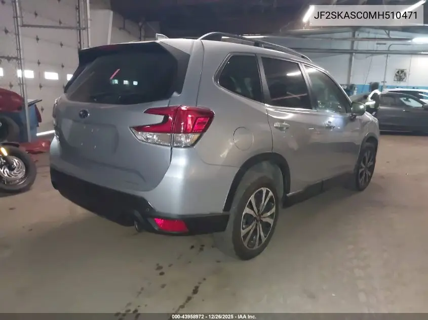 JF2SKASC0MH510471 2021 Subaru Forester Limited