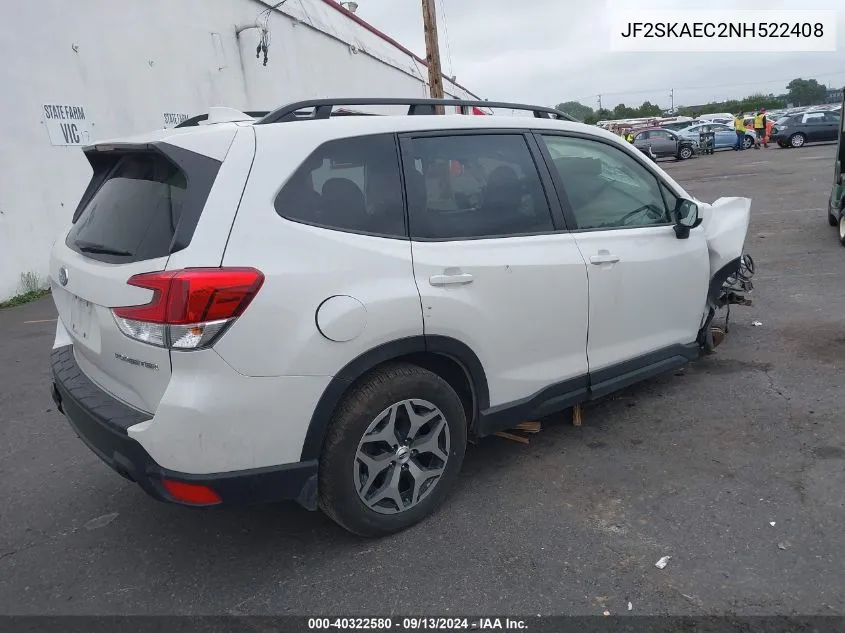 2022 Subaru Forester Premium VIN: JF2SKAEC2NH522408 Lot: 40322580