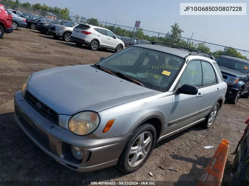 JF1GG68503G807228 2003 Subaru Impreza Outback Sport