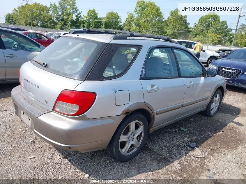 JF1GG68503G807228 2003 Subaru Impreza Outback Sport