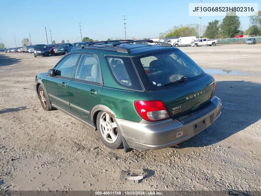 JF1GG68523H802316 2003 Subaru Impreza Outback Sport