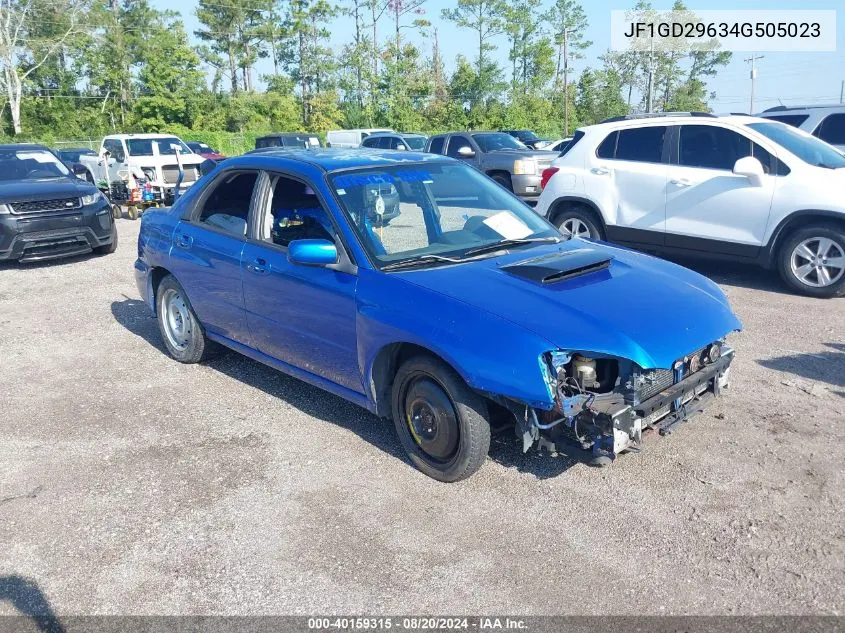 2004 Subaru Impreza Wrx VIN: JF1GD29634G505023 Lot: 40159315