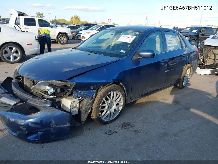 JF1GE6A67BH511012 2011 Subaru Impreza 2.5I