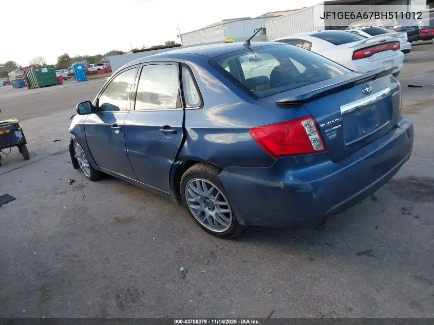 JF1GE6A67BH511012 2011 Subaru Impreza 2.5I