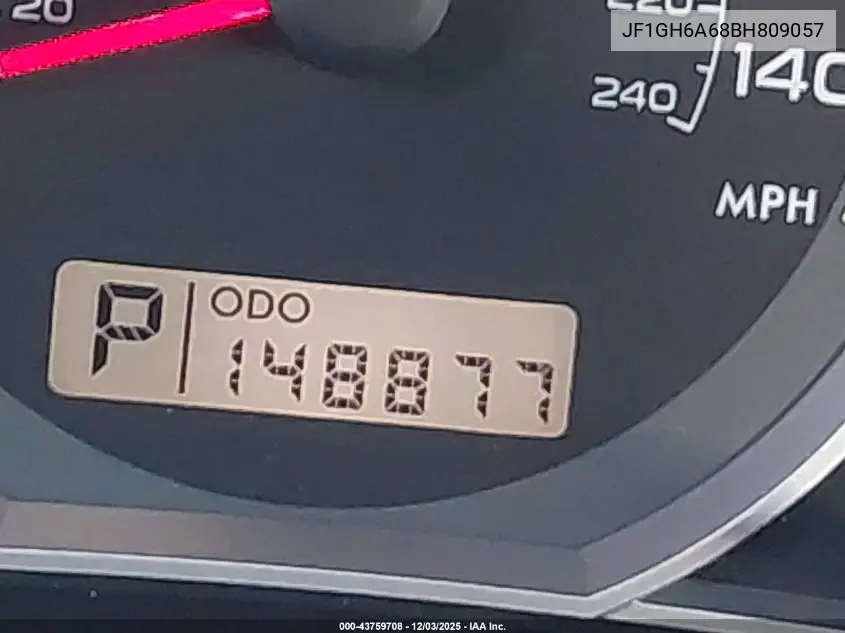 JF1GH6A68BH809057 2011 Subaru Impreza 2.5I