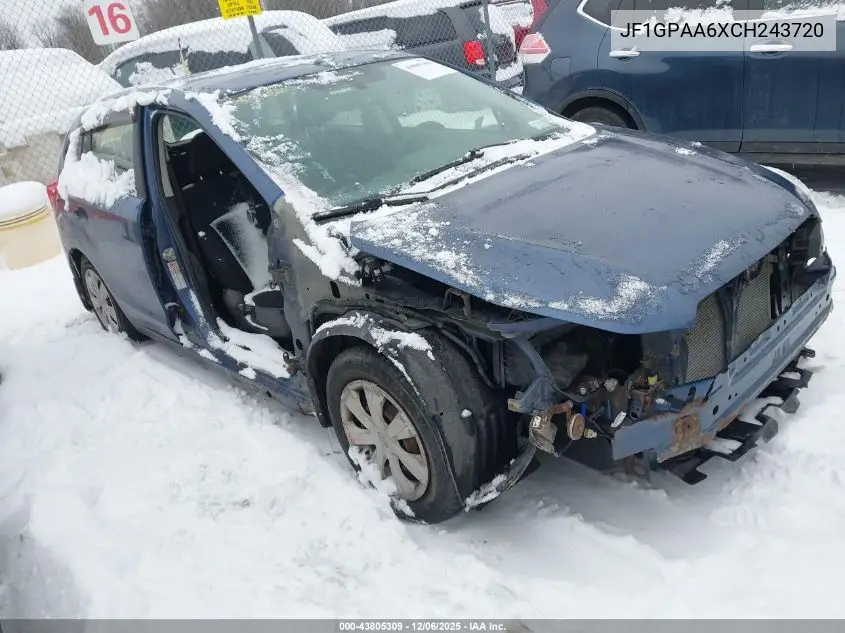 JF1GPAA6XCH243720 2012 Subaru Impreza 2.0I