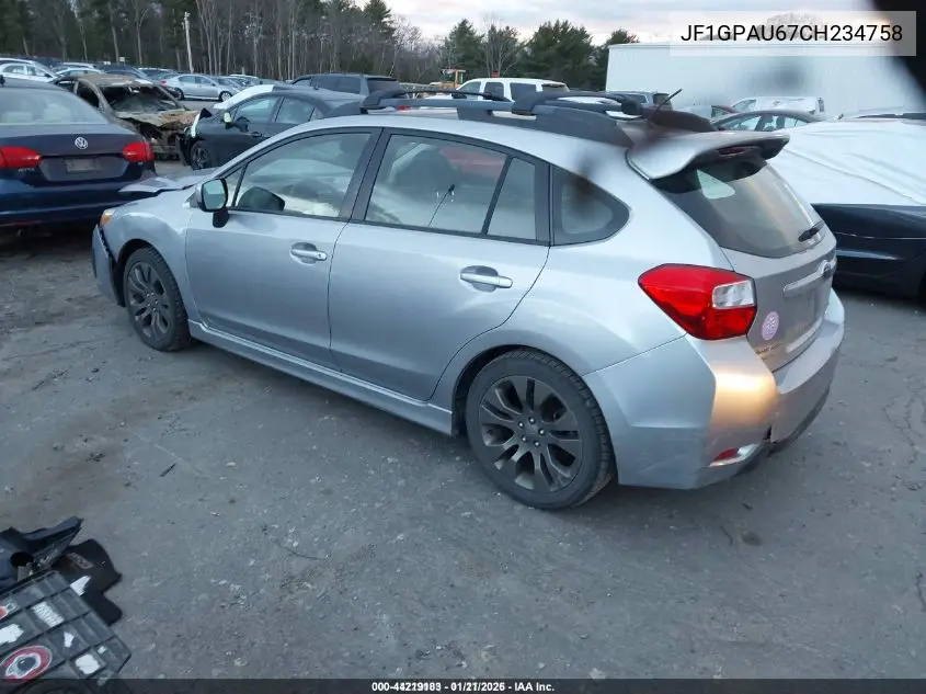 JF1GPAU67CH234758 2012 Subaru Impreza 2.0I Sport Limited