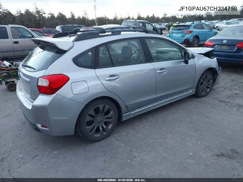 JF1GPAU67CH234758 2012 Subaru Impreza 2.0I Sport Limited