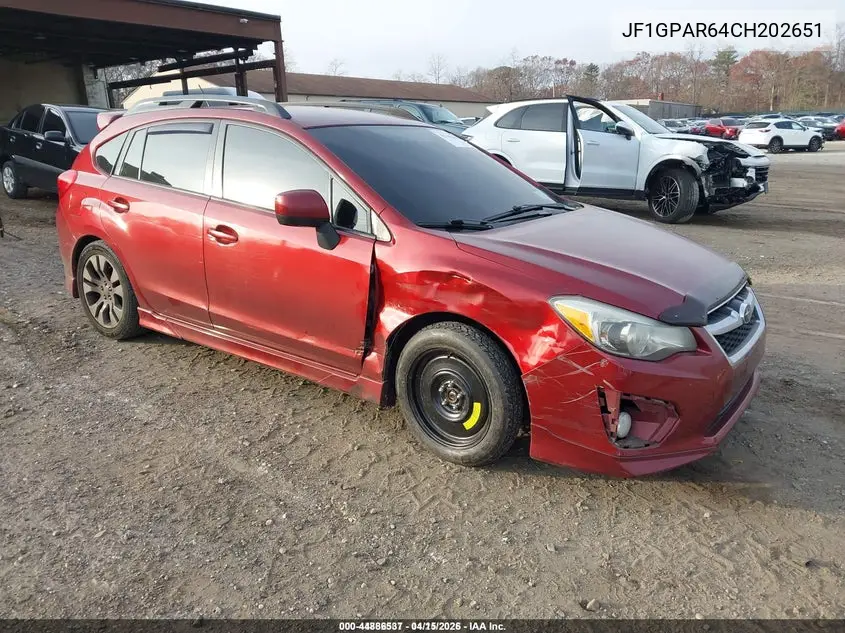 JF1GPAR64CH202651 2012 Subaru Impreza 2.0I Sport Limited