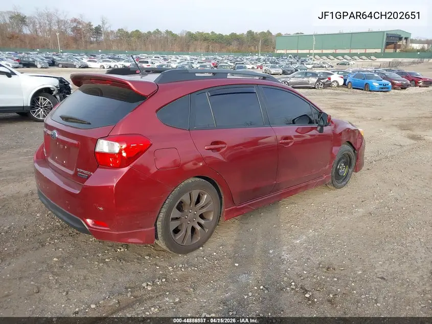 JF1GPAR64CH202651 2012 Subaru Impreza 2.0I Sport Limited