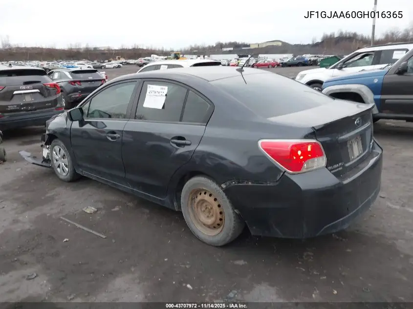 JF1GJAA60GH016365 2016 Subaru Impreza 2.0I