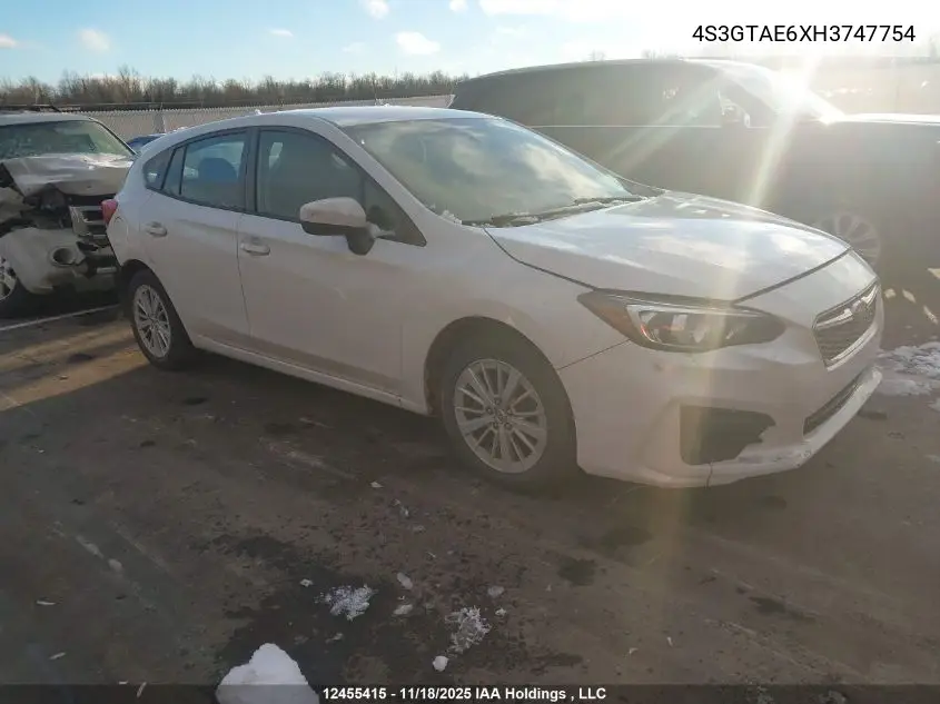 4S3GTAE6XH3747754 2017 Subaru Impreza Touring