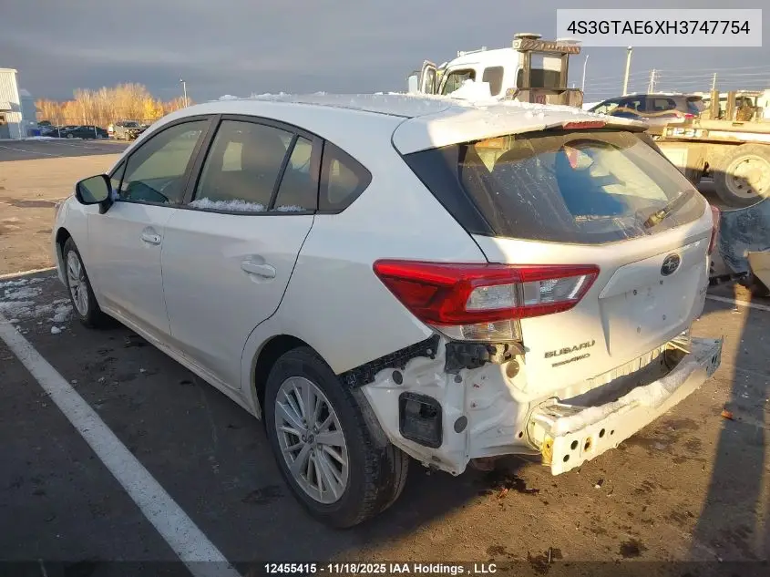 4S3GTAE6XH3747754 2017 Subaru Impreza Touring