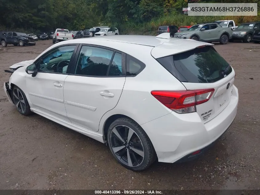 4S3GTAM68H3726886 2017 Subaru Impreza 2.0I Sport