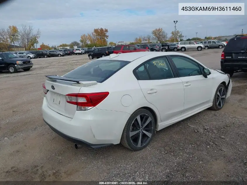 4S3GKAM69H3611460 2017 Subaru Impreza 2.0I Sport