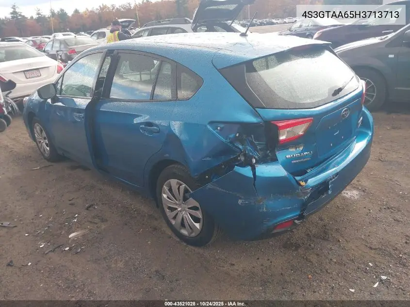 4S3GTAA65H3713713 2017 Subaru Impreza 2.0I