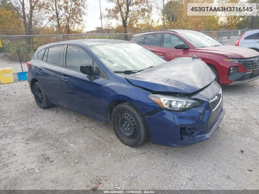 4S3GTAA63H3716545 2017 Subaru Impreza 2.0I