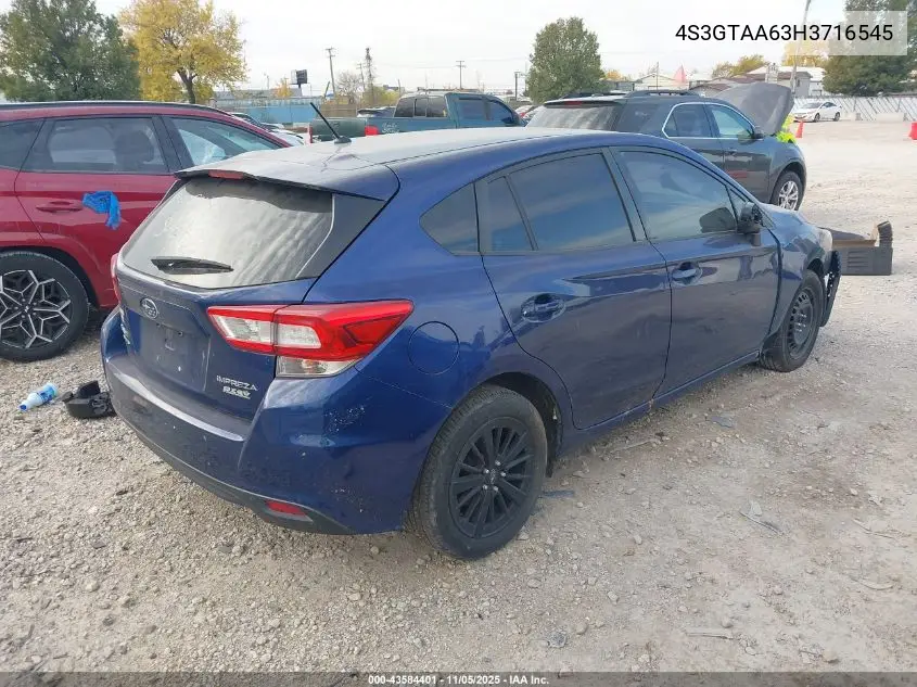 4S3GTAA63H3716545 2017 Subaru Impreza 2.0I