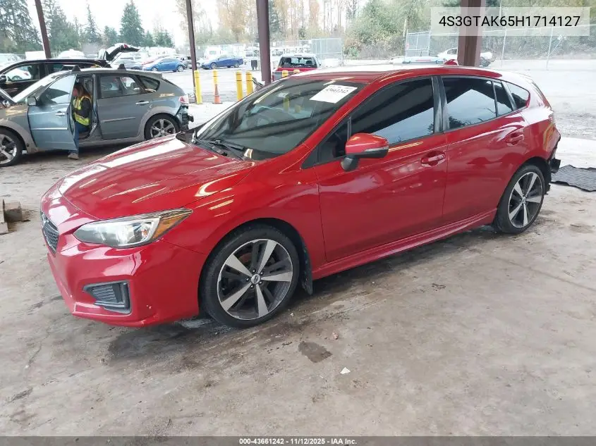 4S3GTAK65H1714127 2017 Subaru Impreza 2.0I Sport