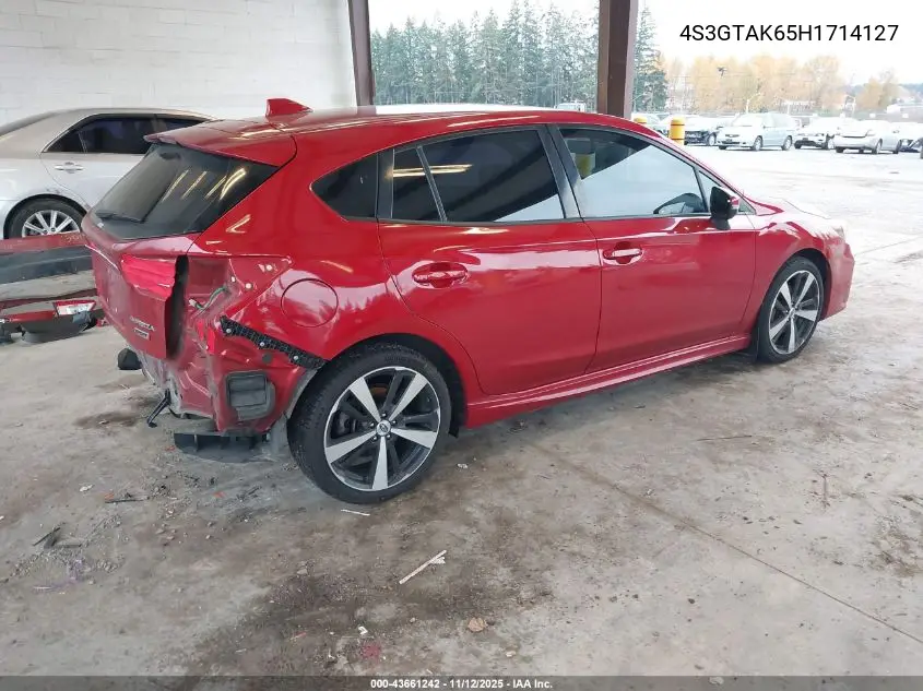 4S3GTAK65H1714127 2017 Subaru Impreza 2.0I Sport