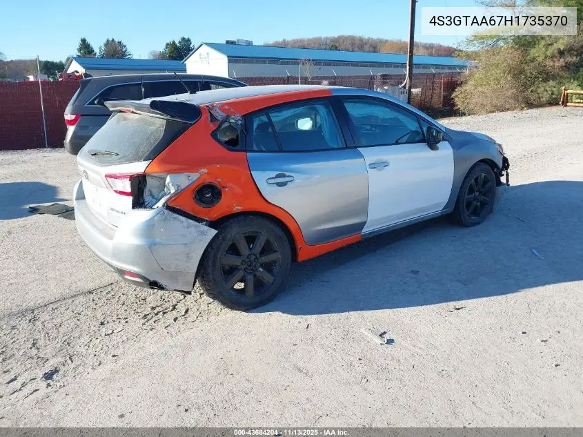 4S3GTAA67H1735370 2017 Subaru Impreza 2.0I