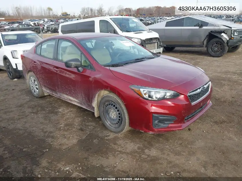 4S3GKAA67H3605306 2017 Subaru Impreza 2.0I