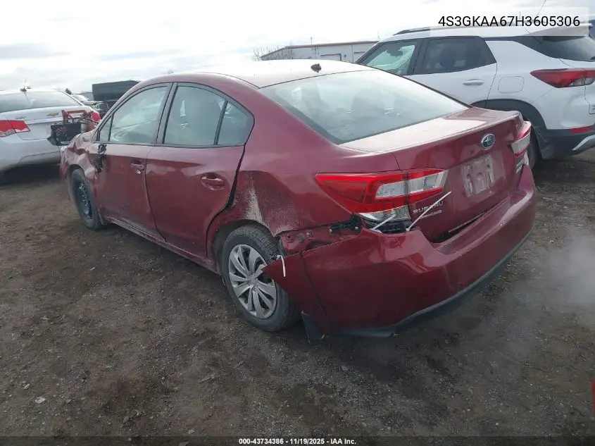 4S3GKAA67H3605306 2017 Subaru Impreza 2.0I