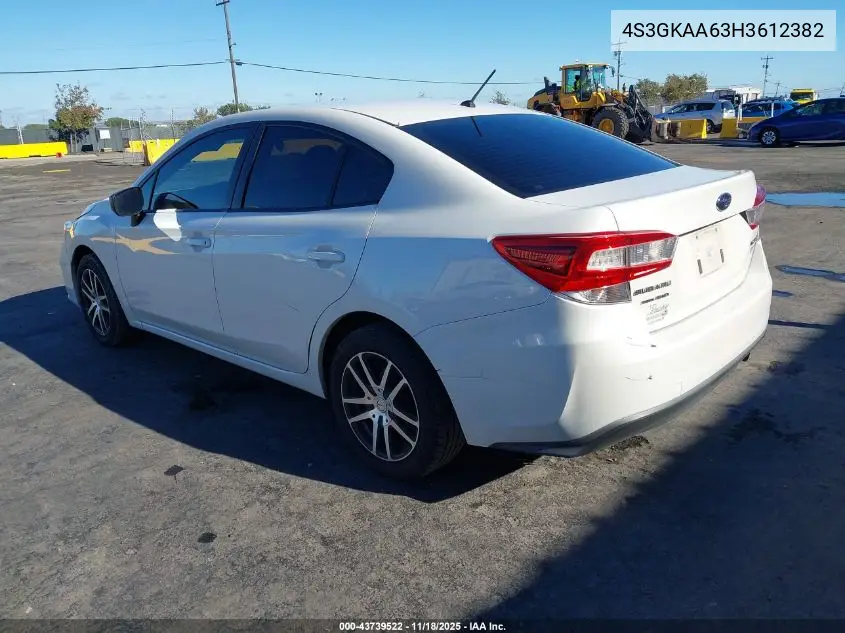 4S3GKAA63H3612382 2017 Subaru Impreza 2.0I