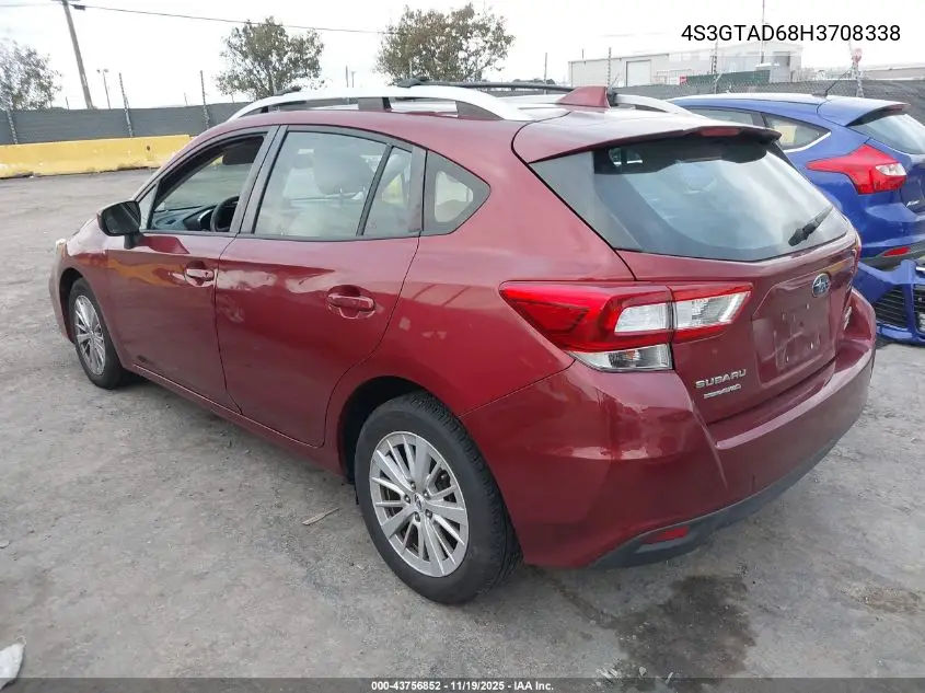 4S3GTAD68H3708338 2017 Subaru Impreza 2.0I Premium