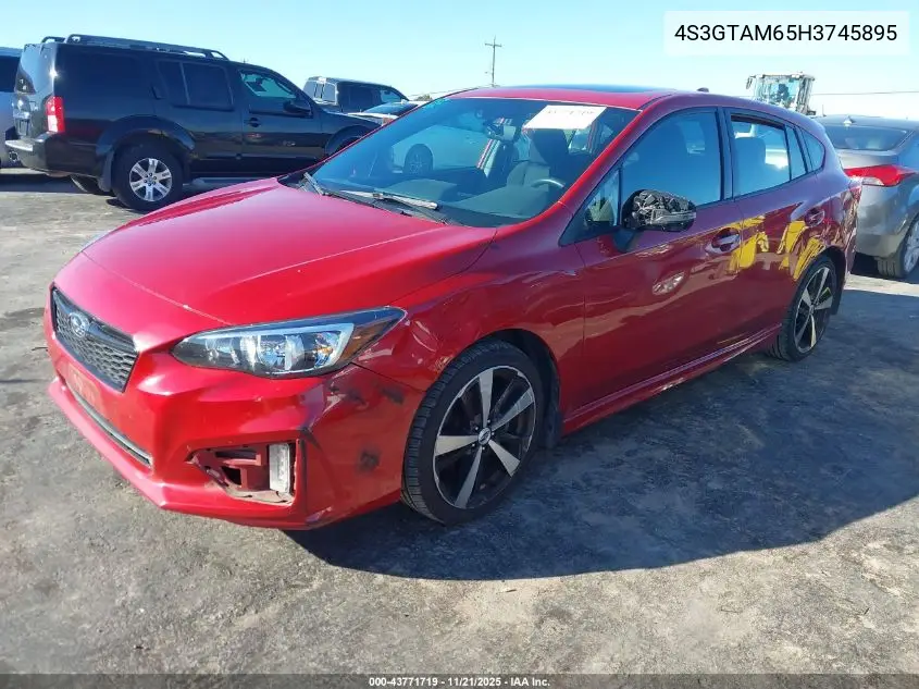 4S3GTAM65H3745895 2017 Subaru Impreza 2.0I Sport