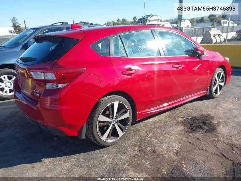 4S3GTAM65H3745895 2017 Subaru Impreza 2.0I Sport