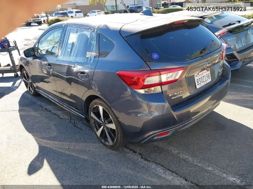 4S3GTAK65H3715928 2017 Subaru Impreza 2.0I Sport